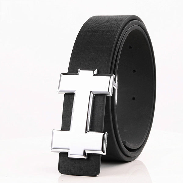 Luxury Designer H Brand Belts Men Youth High Quality Male PU Leather Women Belt Accessories for Teens Jeans Belt Black 3.3 Cm