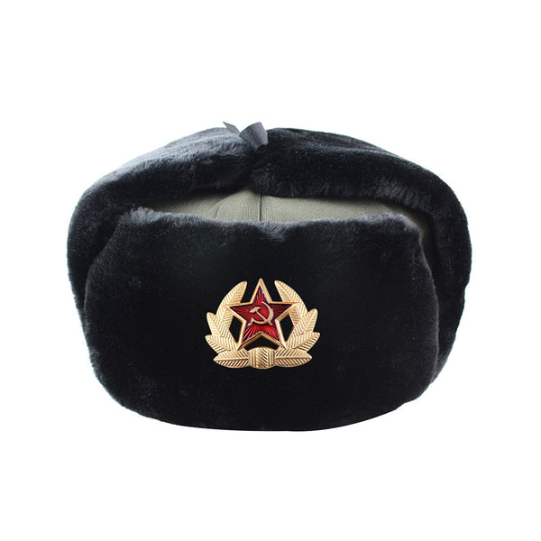 Hat Russian Army Military Hats Pilot Police Polyester Hat 2019 Winter Men Snow Skiing Cap With Earmuffs 55-60 Cm