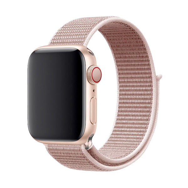 Sport Loop Nylon Apricot Band 44mm 40mm For Apple Watch 5/4 Fabric Strap 42mm 38mm For Iphone Series 3/2/1