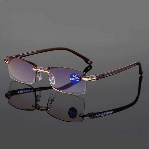 Ultralight Rimless Reading Glasses Women Men Transparent Blue Light Blocking Frameless Computer Glasses Presbyopia Reader 1.5 2.