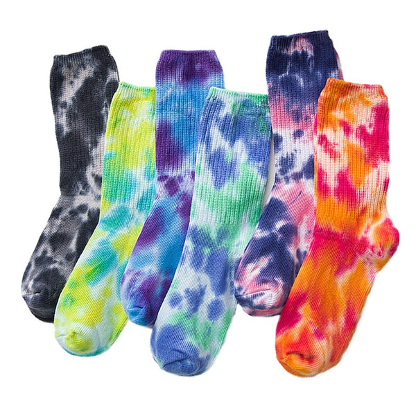 2019 Cotton Skate Socks Men Women Sock Knee-high Funny Cycling Running Hiking Tie Dye Sox Harajuku Hip Hop Happy Socks