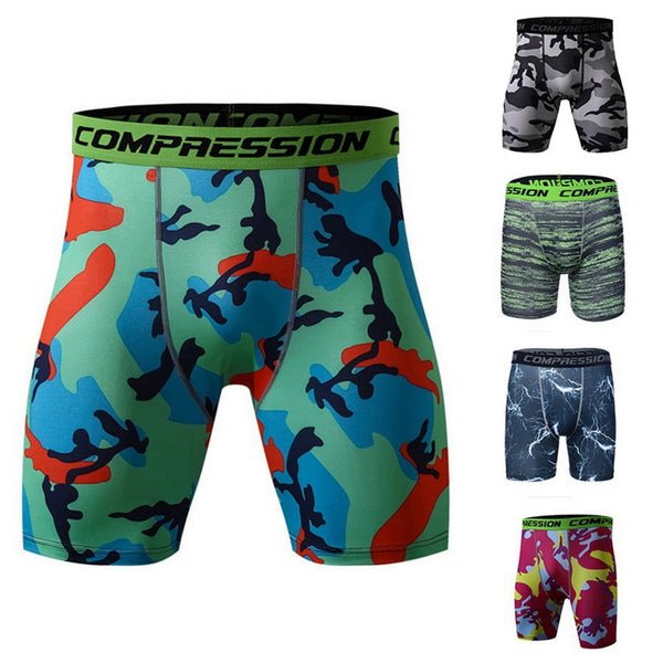 Mens Compression Shorts Summer Camouflage Casual Shorts Print Bodybuilding Tights Camo Shorts Fitness Male's Shorts