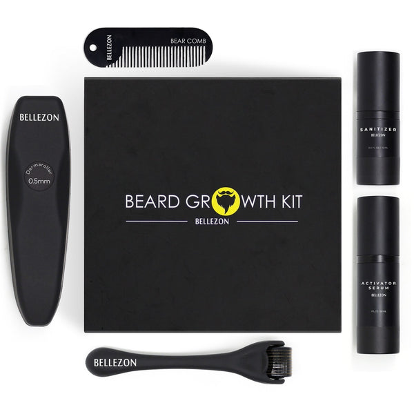 4 Pcs/set Barbe Beard Growth Kit Hair Growth Enhancer Set Beard Growth Essentital Oil Facial Beard Care Set Best Gift for Men