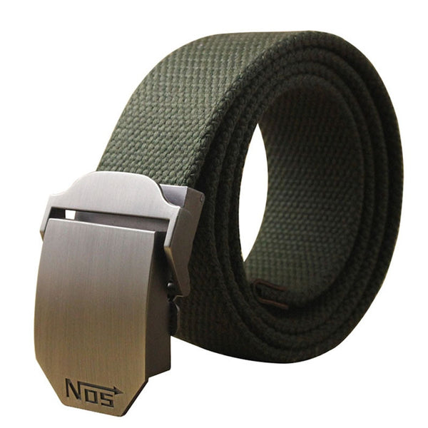 Unisex tactical belt Top quality 4 mm thick 3.8 cm wide casual canvas belt Outdoor Alloy Automatic buckle Men Belt 110-140cm
