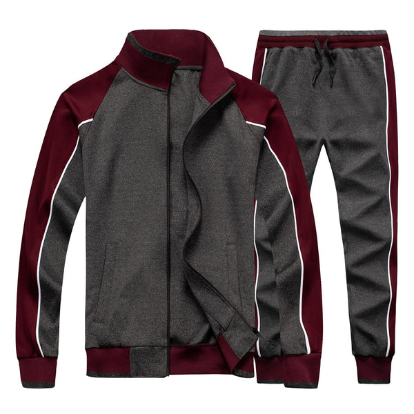Men's Sportswear Casual Spring Tracksuit Men Two Pieces Sets Stand Collar Jackets Sweatshirt Pants Joggers Track Suit Running