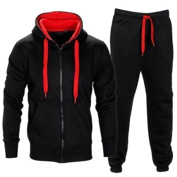 MJARTORIA Tracksuit Men 2019 Autumn Sportwear Fashion Mens Hip Hop Set 2PC Zipper Hooded Sweatshirt Jacket+Pant Suit