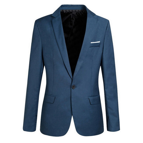 MJARTORIA Hot Sale Mens Korean Slim Fit Cotton Blazer Suit Jacket Black Blue Plus Size S To 4XL Male Blazers Mens Coat Wedding