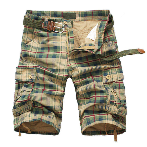 Men Shorts 2020 Fashion Plaid Beach Shorts Mens Casual Camo Camouflage Shorts Military Short Pants Male Bermuda Cargo Overalls