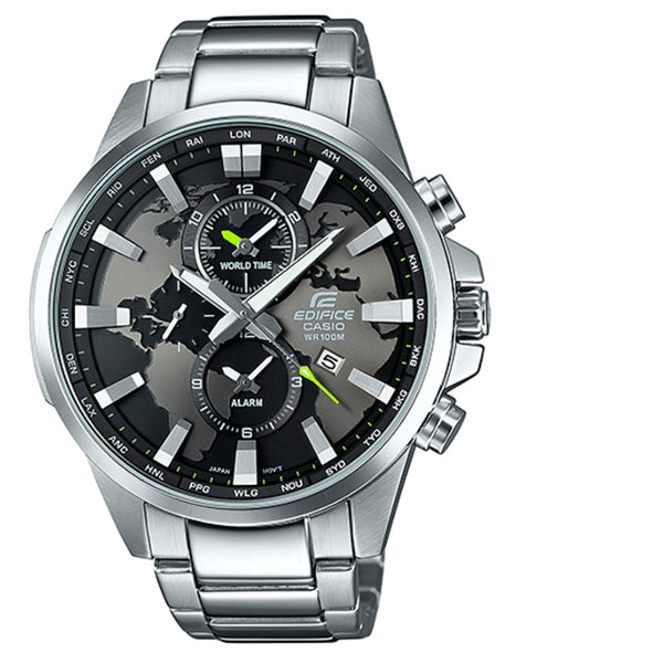 Casio Edifice Watch Dual Dial World Time World Map Dial Mens Wrist Watch Brand Luxury Quartz Waterproof EFR-303D-1AVUDF