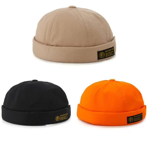 Vintage Hip Hop Men Women Hat Washed Cotton Retro Skull cap Adjustable Brimless Hat Landlord Breathable Beanie Hat