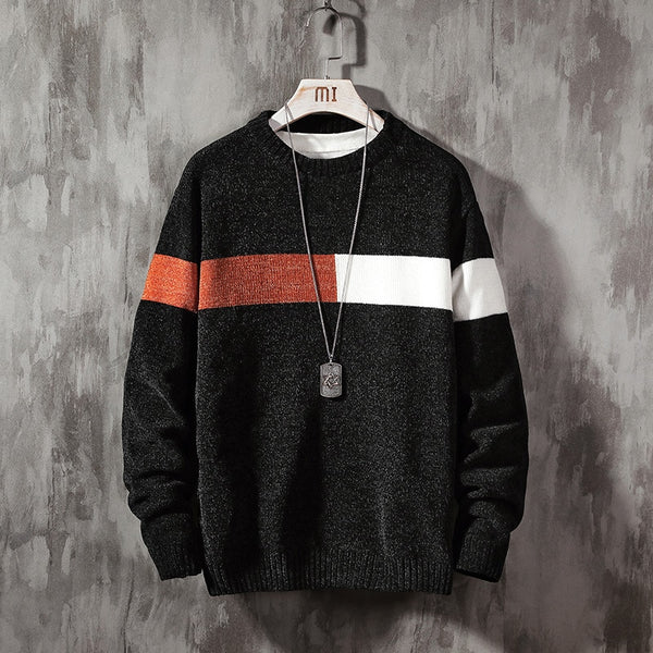 2019 New Sweater Men Long Sleeves Autumn Winter Pullover Knitted O-Neck Plus Asian Size 5XL