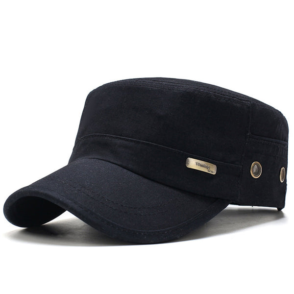 Men Summer Army Caps Adjustable Spring Baseball Fashion Classic Cotton Flat Top Military Hat Outdoor Sunproof Casual