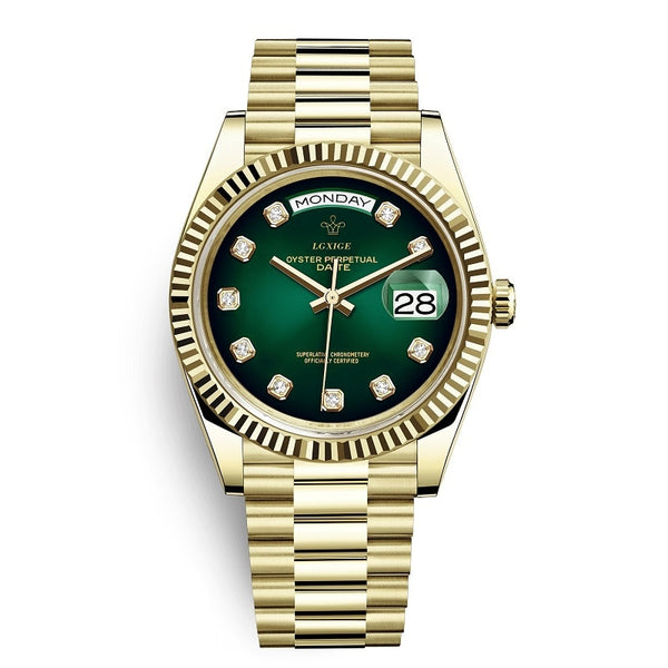 2019 new fashion watches men diamonds 40mm Japanese 21 Jeweles MIYOTA Movement stainless steel gold men's watch 3Bar wristwatch