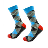Happy Men Dress Color Graphic Socks Comfortable Pair Roller Skateboard For Causal Reason Funny Wedding Socks Diamond Geometry