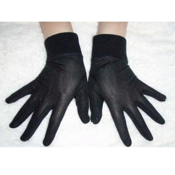 1pair Pure Silk Black Liner Inner Thin Gloves Bike Motorcycle Soft Sport Gloves Driving Cycling Party Gloves One Size CYF9165