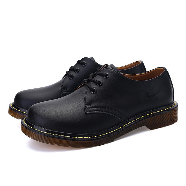 Men Ankle Boots Fashion Shoes Lace-up Low Help Men Martens Boots Soulier Dr Homme Wear Resistent Men Loafers Shoes Spilt Leather