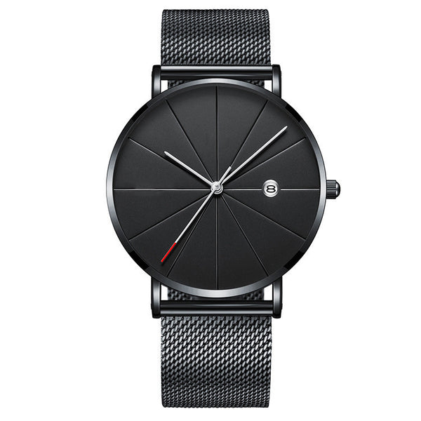 Stainless Steel Sports Mens Watches Business Leisure Quartz WristWatch  Mesh Strap Ultra Thin Dial Date Clock Relogio Masculino