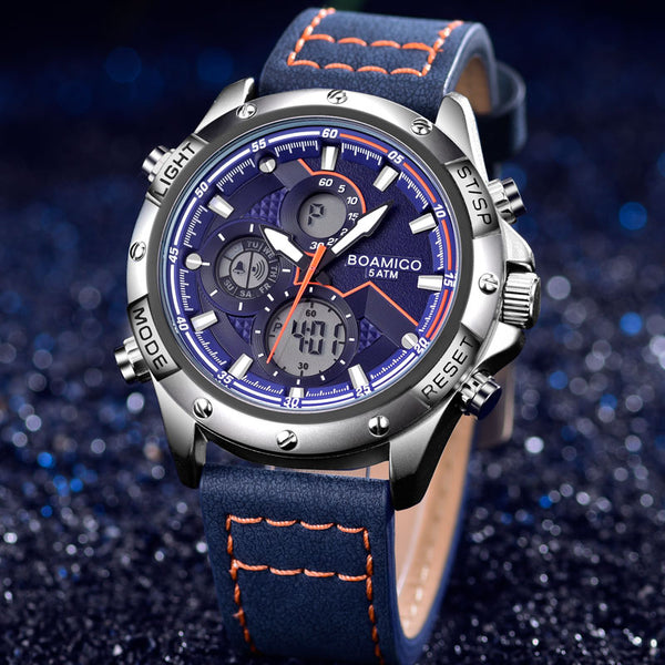BOAMIGO Fashion Mens Watches men Military Digital analog Quartz Chronograph sport Watch  Waterproof wristwatch relogio masculino