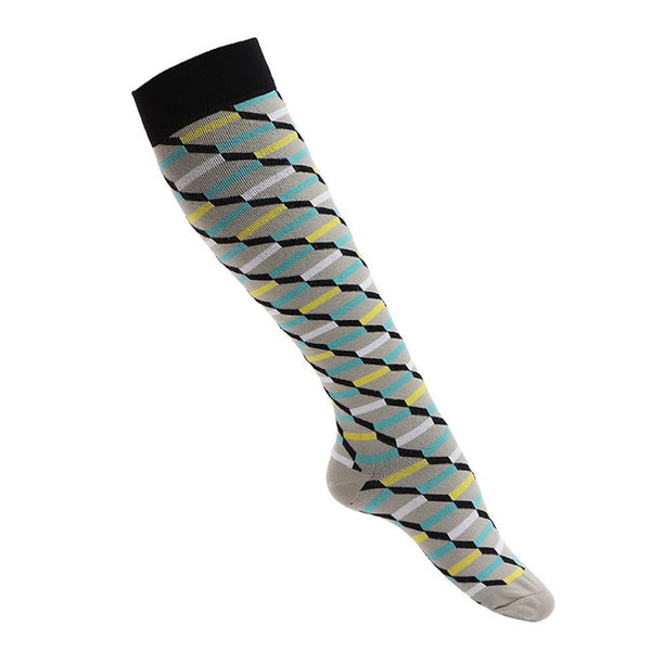 Multi-color Compression Socks 20-30 Mmhg Women Men Thigh Fit Stretch Pressure Outdoor Party Elastic Nursing Socks For Male
