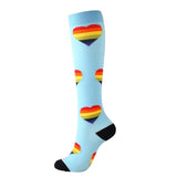 Multi-color Compression Socks 20-30 Mmhg Women Men Thigh Fit Stretch Pressure Outdoor Party Elastic Nursing Socks For Male