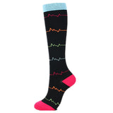 Multi-color Compression Socks 20-30 Mmhg Women Men Thigh Fit Stretch Pressure Outdoor Party Elastic Nursing Socks For Male