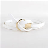 New Design Belts Women Knotted waist Belt thin Fashion Korean Small Belt Woman Dress decorate brown leather round buckle gifts