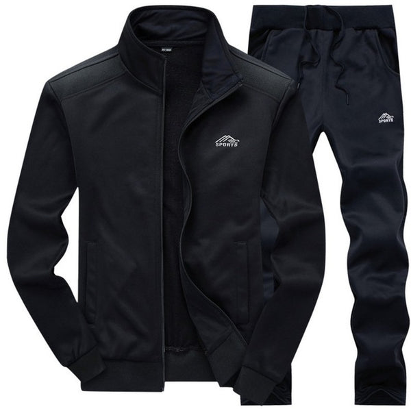 MJARTORIA Tracksuit Men 2019 Autumn Sportwear Fashion Mens Hip Hop Set 2PC Zipper Hooded Sweatshirt Jacket+Pant Suit