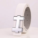 Luxury Designer H Brand Belts Men Youth  High Quality Male PU Leather Women Belt Accessories for Teens Jeans Belt Black 3.3 Cm