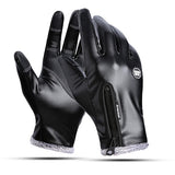 New arrival Men touch screen warm Gloves Real Leather Fashion men gloves black zipper touch screen leather gloves Winter Mittens