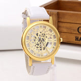 Quartz Watch Men Luxury Simple 12 Colors Hollow Stainless Steel Quartz Military наручные часы Sport Buckle Leather Wrist Watch