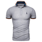 Dropshipping 2019 New Summer Cotton Polo Men Solid Deer Embroidery Short Sleeve Polo Shirt Men Fashion Polo Giraffe Mens Shirts