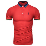 Dropshipping 2019 New Summer Cotton Polo Men Solid Deer Embroidery Short Sleeve Polo Shirt Men Fashion Polo Giraffe Mens Shirts