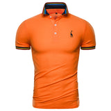 Dropshipping 2019 New Summer Cotton Polo Men Solid Deer Embroidery Short Sleeve Polo Shirt Men Fashion Polo Giraffe Mens Shirts