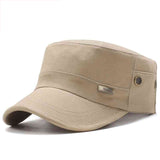 Men Summer Army Caps Adjustable Spring Baseball Fashion Classic Cotton Flat Top Military Hat Outdoor Sunproof Casual