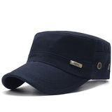 Men Summer Army Caps Adjustable Spring Baseball Fashion Classic Cotton Flat Top Military Hat Outdoor Sunproof Casual
