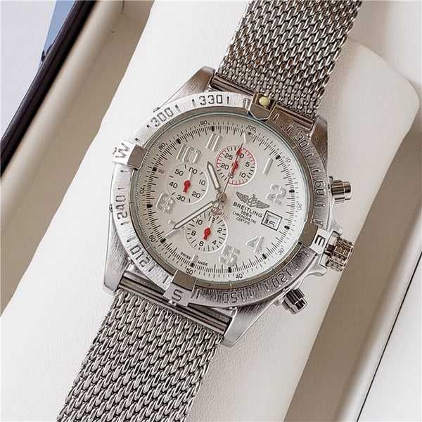 NEW Breitling Luxury Brand Mechanical Wristwatch Mens Watches Quartz Watch with Stainless Steel Strap relojes hombre automatic