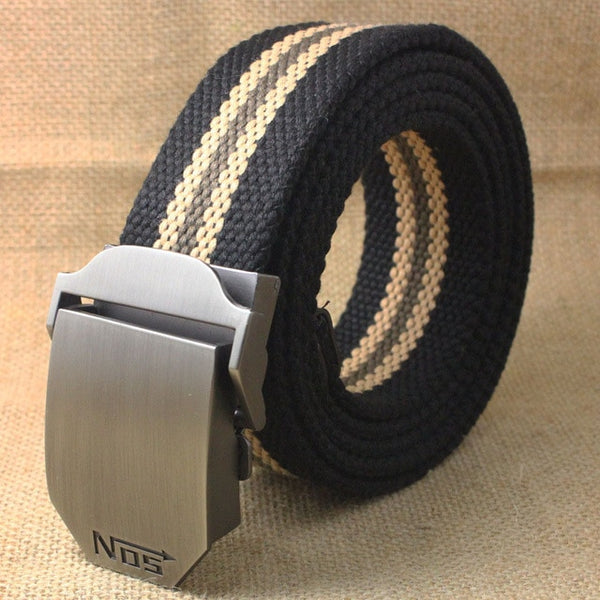 Unisex tactical belt Top quality 4 mm thick 3.8 cm wide casual canvas belt Outdoor Alloy Automatic buckle Men Belt 110-140cm