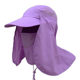 Unisex Casual Windbreak Hat UV Protection Face Neck Flap Man Full Cover Sunscreen Cap Sunhat
