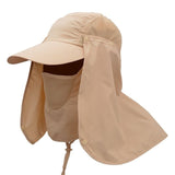 Unisex Casual Windbreak Hat UV Protection Face Neck Flap Man Full Cover Sunscreen Cap Sunhat