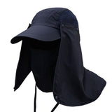 Unisex Casual Windbreak Hat UV Protection Face Neck Flap Man Full Cover Sunscreen Cap Sunhat