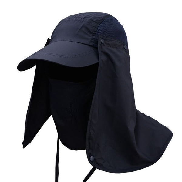 Unisex Casual Windbreak Hat UV Protection Face Neck Flap Man Full Cover Sunscreen Cap Sunhat