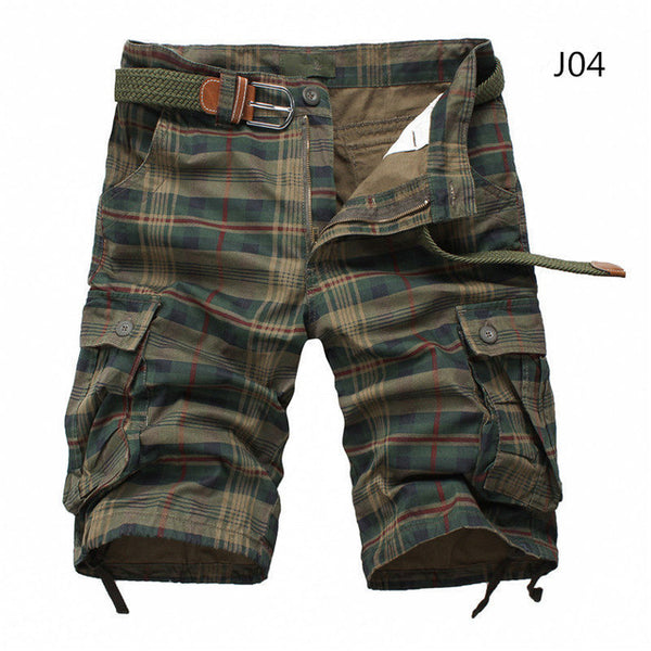 Men Shorts 2020 Fashion Plaid Beach Shorts Mens Casual Camo Camouflage Shorts Military Short Pants Male Bermuda Cargo Overalls