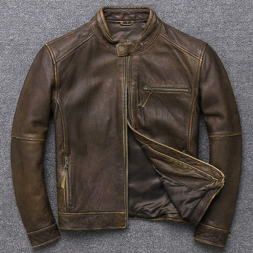 100% Genuine Leather Jacket Men Clothes 2019 Autumn winter Real Fit Cow Leather Jackets Plus Size 4XL Coat Jaqueta De Couro 094B