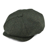 BOTVELA Wool Tweed Newsboy Cap Herringbone Men Women Gatsby Retro Hat Driver Flat Cap Black Brown Green Navy Blue 005