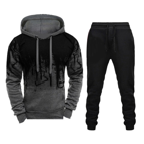 Winter Brand Tracksuit Casual Hoodies For Men Sportswear Two Piece Sets Of Thick Red Sweatshirt + Pants Sport Suit Plus 4XL