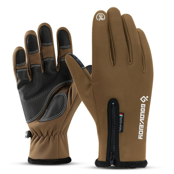 5 Size Cold-proof Unisex Waterproof Winter Gloves Cycling Fluff Warm Gloves For Touchscreen Cold Weather Windproof Anti Slip