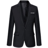 Men Business Blazers Spring Autumn Formal Men's Coat Male Fashion Solid Color Blazer Long Sleeve Lapel S-lim and Fits suit