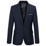 Men Business Blazers Spring Autumn Formal Men's Coat Male Fashion Solid Color Blazer Long Sleeve Lapel S-lim and Fits suit
