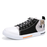 Men's Vulcanize Shoes totem printing Lace-up High help flat Shoes Fashion jogging Sneakers Breathable High help Canvas Shoes 927