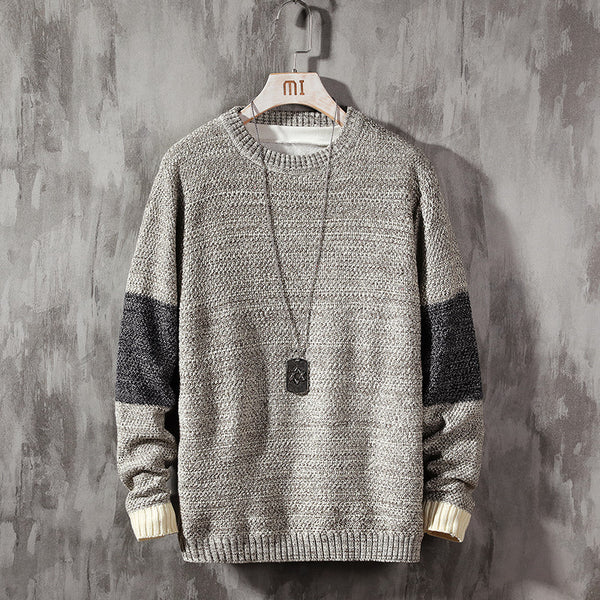 2019 New Sweater Men Long Sleeves Autumn Winter Pullover Knitted O-Neck Plus Asian Size 5XL